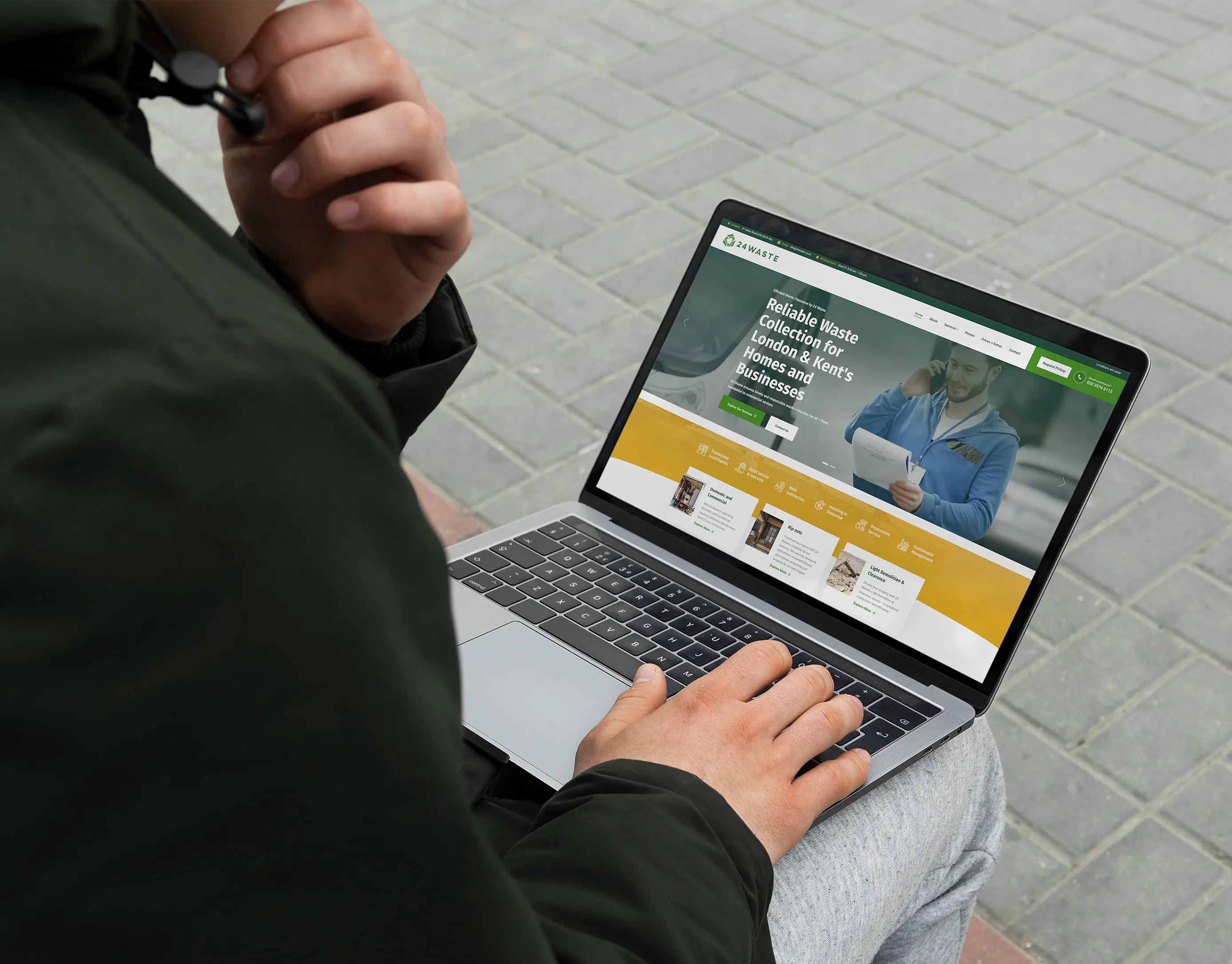 Screenshot of the 24 Waste Management Services booking platform